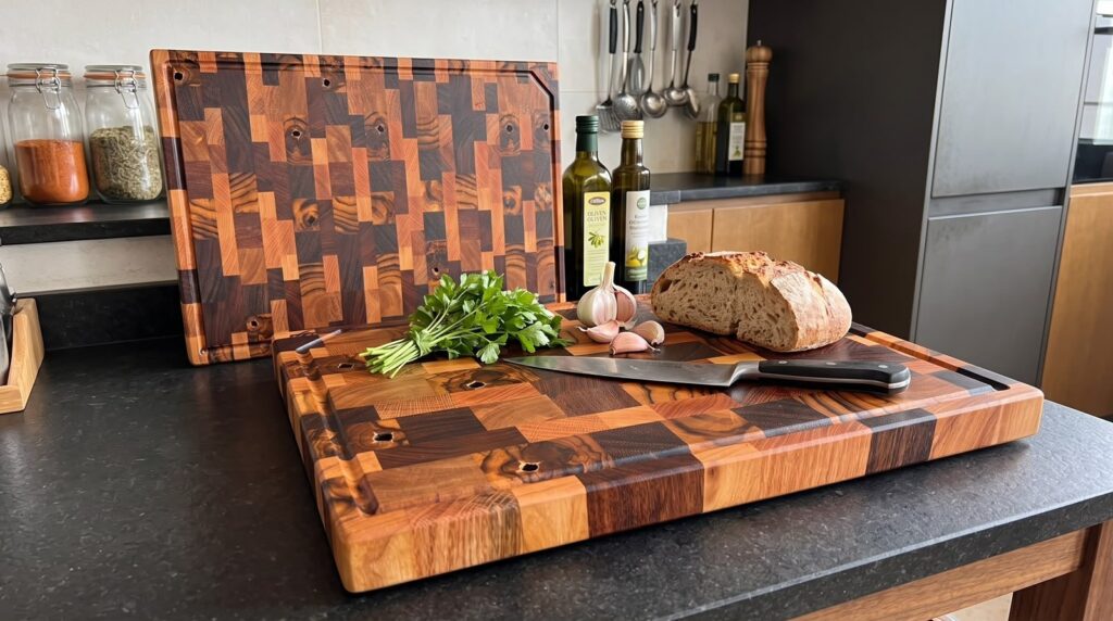 Butcher Board “Duo” – Grano final, 4 maderas mexicanas